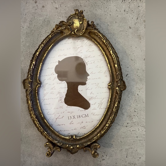 NEW Victorian Look Picture Frame Ceramic Oval Glass 5x7"  Bronze Gold - Picture 1 of 3